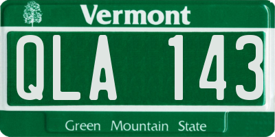 VT license plate QLA143