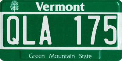 VT license plate QLA175