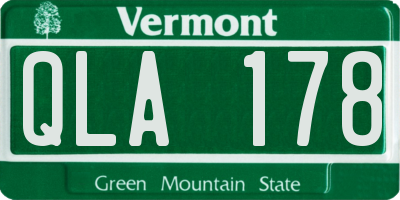 VT license plate QLA178
