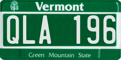 VT license plate QLA196