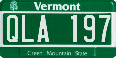 VT license plate QLA197