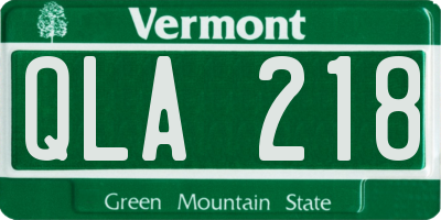 VT license plate QLA218
