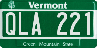 VT license plate QLA221