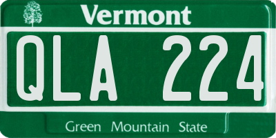VT license plate QLA224