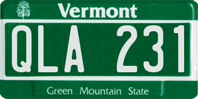 VT license plate QLA231