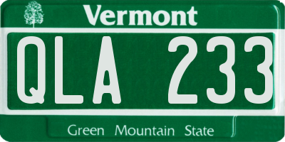 VT license plate QLA233