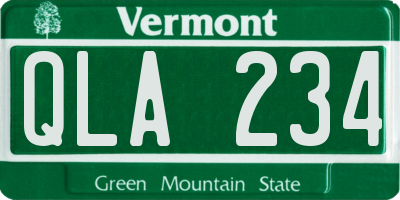 VT license plate QLA234