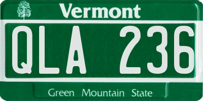 VT license plate QLA236