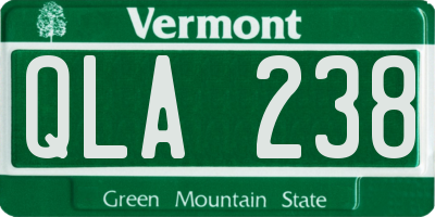 VT license plate QLA238