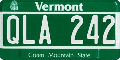 VT license plate QLA242