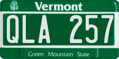 VT license plate QLA257