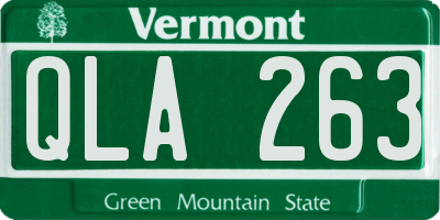 VT license plate QLA263