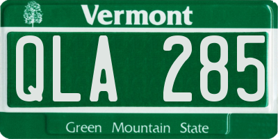 VT license plate QLA285