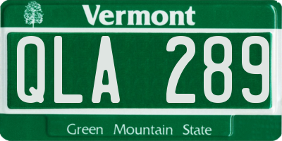 VT license plate QLA289