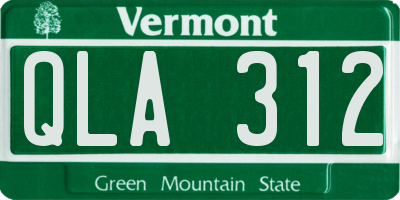 VT license plate QLA312