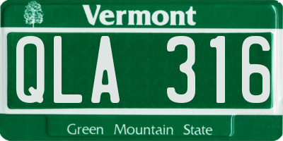 VT license plate QLA316