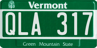 VT license plate QLA317