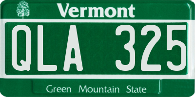 VT license plate QLA325