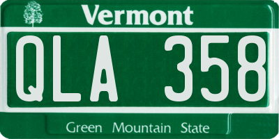 VT license plate QLA358