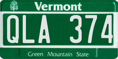 VT license plate QLA374