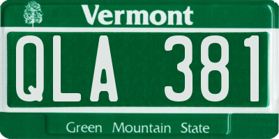 VT license plate QLA381