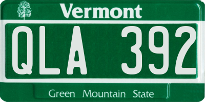 VT license plate QLA392