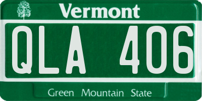 VT license plate QLA406