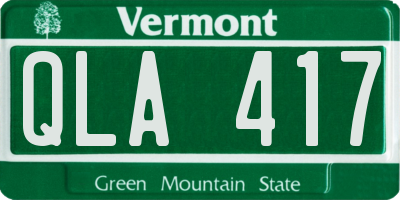 VT license plate QLA417