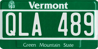 VT license plate QLA489