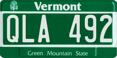VT license plate QLA492