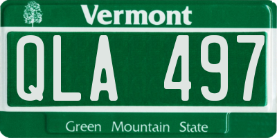 VT license plate QLA497