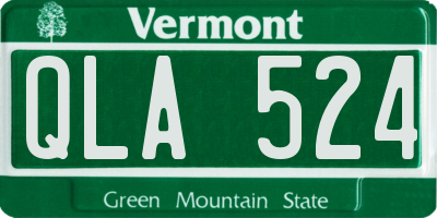 VT license plate QLA524