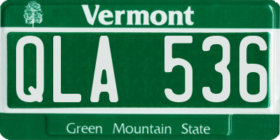 VT license plate QLA536