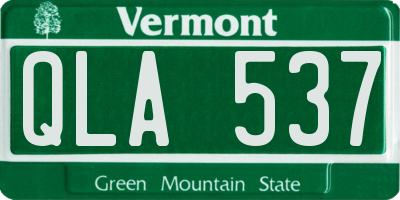VT license plate QLA537