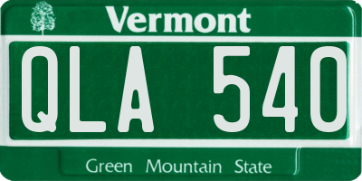 VT license plate QLA540