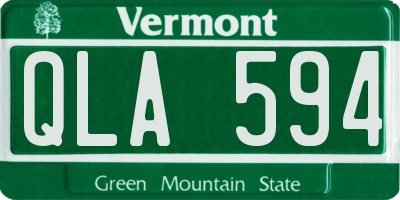 VT license plate QLA594