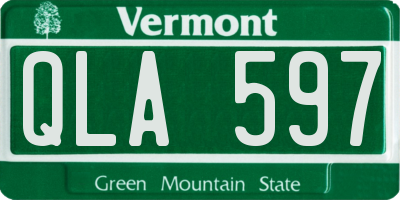 VT license plate QLA597