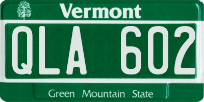 VT license plate QLA602