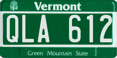 VT license plate QLA612