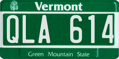 VT license plate QLA614