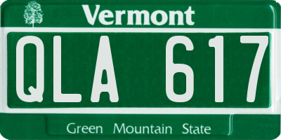 VT license plate QLA617