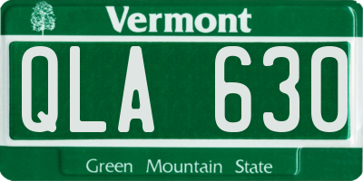 VT license plate QLA630