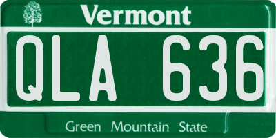 VT license plate QLA636