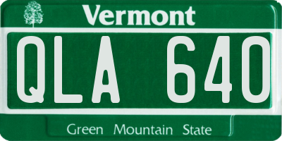 VT license plate QLA640
