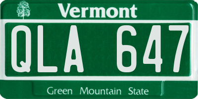 VT license plate QLA647