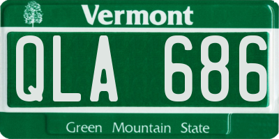 VT license plate QLA686