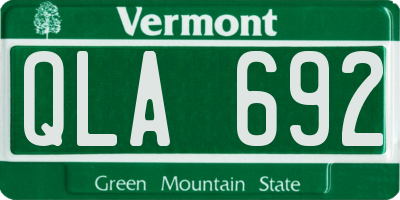 VT license plate QLA692