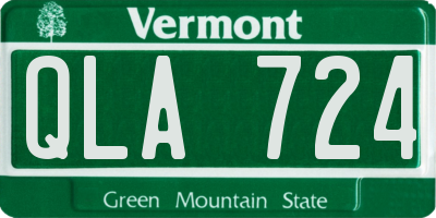 VT license plate QLA724