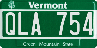 VT license plate QLA754