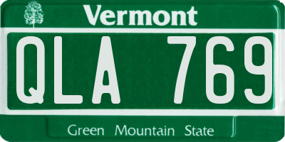 VT license plate QLA769
